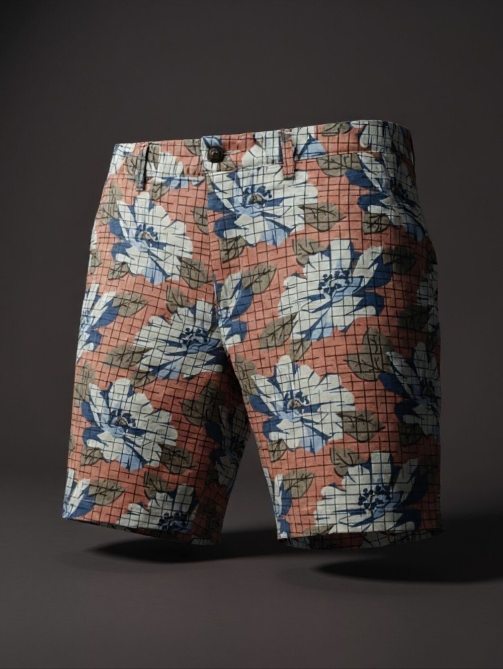 Club Monaco Baxter Fit Linen Blend Floral Print Shorts